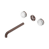 Nero Serenity Wall Basin Set 220mm Spout Trim Kit Only Arabescato Corchia Handle Brushed Bronze 24D089BZ