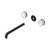 Nero Serenity Wall Basin Set 220mm Spout Trim Kit Only Arabescato Corchia Handle Matte Black 24D089MB