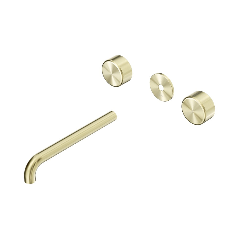 Nero Serenity Wall Basin Set 220mm Spout Trim Kit Only Metal Handle Brushed Gold 24D091BG