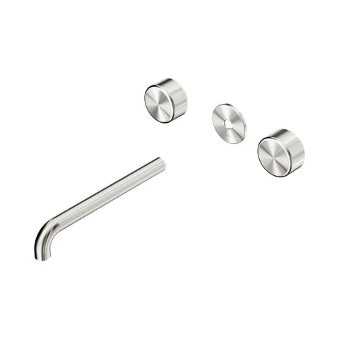 Nero Serenity Wall Basin Set 220mm Spout Trim Kit Only Metal Handle Brushed Nickel 24D091BN