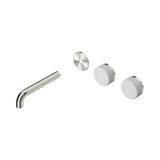 Nero Serenity Wall Basin Set 160mm Offset Spout Trim Kit Only Carrara Handle Brushed Nickel 24D092BN