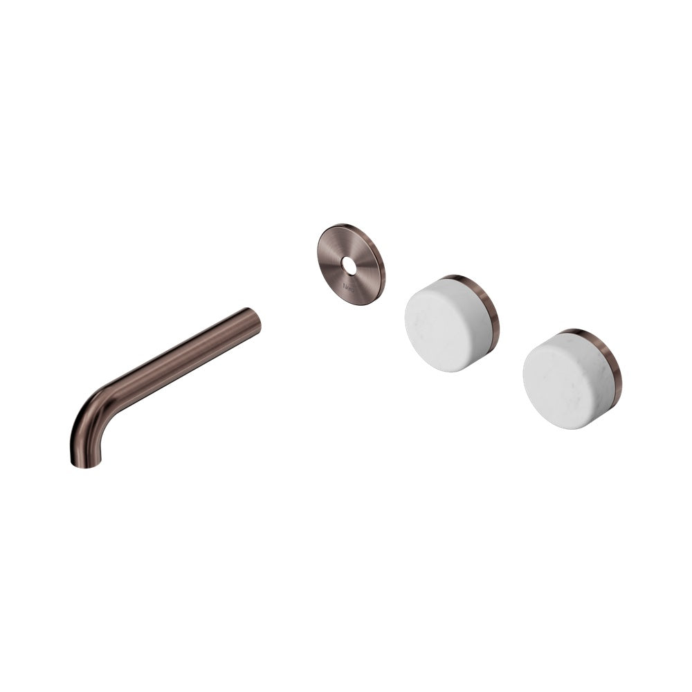 Nero Serenity Wall Basin Set 160mm Offset Spout Trim Kit Only Carrara Handle Brushed Bronze 24D092BZ
