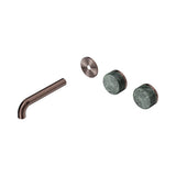 Nero Serenity Wall Basin Set 160mm Offset Spout Trim Kit Only Verde Alpi Handle Brushed Bronze 24D093BZ