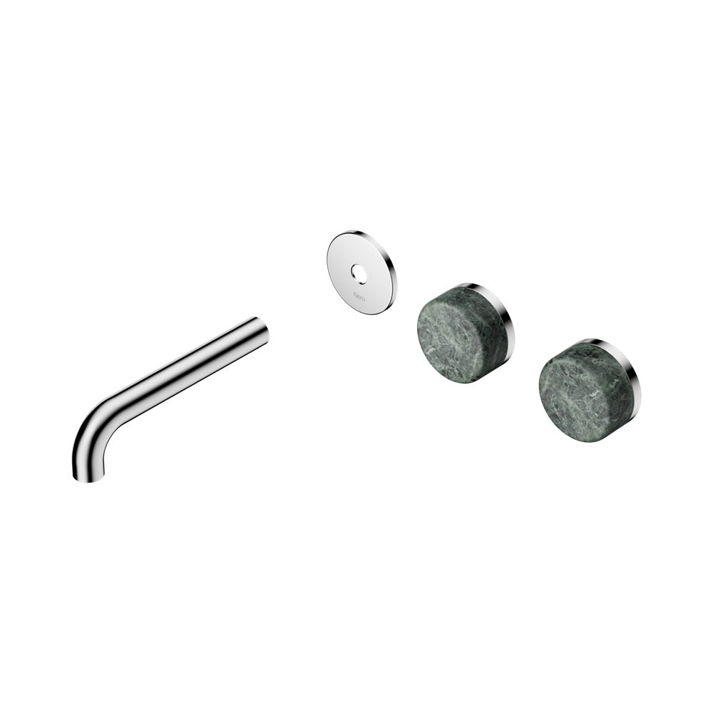 Nero Serenity Wall Basin Set 160mm Offset Spout Trim Kit Only Verde Alpi Handle Chrome 24D093CH
