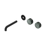 Nero Serenity Wall Basin Set 160mm Offset Spout Trim Kit Only Verde Alpi Handle Matte Black 24D093MB
