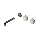Nero Serenity Wall Basin Set 160mm Offset Spout Trim Kit Only Rome Travertine Handle Gunmetal 24D094GM