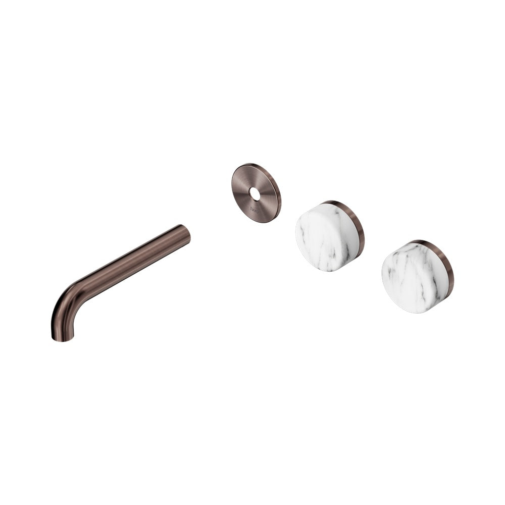 Nero Serenity Wall Basin Set 160mm Offset Spout Trim Kit Only Arabescato Corchia Handle Brushed Bronze 24D095BZ