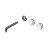 Nero Serenity Wall Basin Set 160mm Offset Spout Trim Kit Only Arabescato Corchia Handle Brushed Bronze 24D095BZ