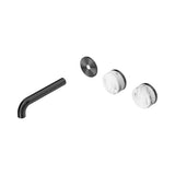 Nero Serenity Wall Basin Set 160mm Offset Spout Trim Kit Only Arabescato Corchia Handle Gunmetal 24D095GM