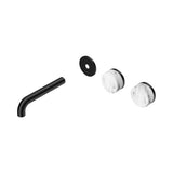 Nero Serenity Wall Basin Set 160mm Offset Spout Trim Kit Only Arabescato Corchia Handle Matte Black 24D095MB