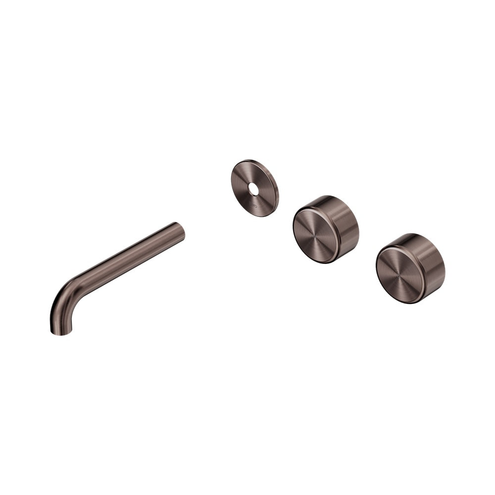 Nero Serenity Wall Basin Set 160mm Offset Spout Trim Kit Only Metal Handle Brushed Bronze 24D097BZ