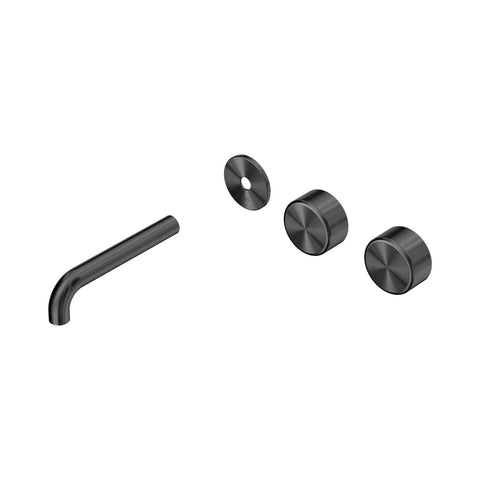 Nero Serenity Wall Basin Set 160mm Offset Spout Trim Kit Only Metal Handle Gunmetal 24D097GM