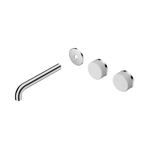 Nero Serenity Wall Basin Set 185mm Offset Spout Trim Kit Only Carrara Handle Chrome 24D098CH