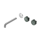Nero Serenity Wall Basin Set 185mm Offset Spout Trim Kit Only Verde Alpi Handle Chrome 24D099CH