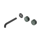 Nero Serenity Wall Basin Set 185mm Offset Spout Trim Kit Only Verde Alpi Handle Gunmetal 24D099GM