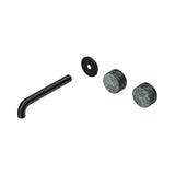 Nero Serenity Wall Basin Set 185mm Offset Spout Trim Kit Only Verde Alpi Handle Matte Black 24D099MB