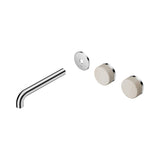 Nero Serenity Wall Basin Set 185mm Offset Spout Trim Kit Only Rome Travertine Handle Chrome 24D100CH