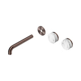 Nero Serenity Wall Basin Set 185mm Offset Spout Trim Kit Only Arabescato Corchia Handle Brushed Bronze 24D101BZ