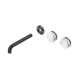 Nero Serenity Wall Basin Set 185mm Offset Spout Trim Kit Only Arabescato Corchia Handle Gunmetal 24D101GM