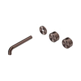 Nero Serenity Wall Basin Set 185mm Offset Spout Trim Kit Only Metal Handle Brushed Bronze 24D103BZ