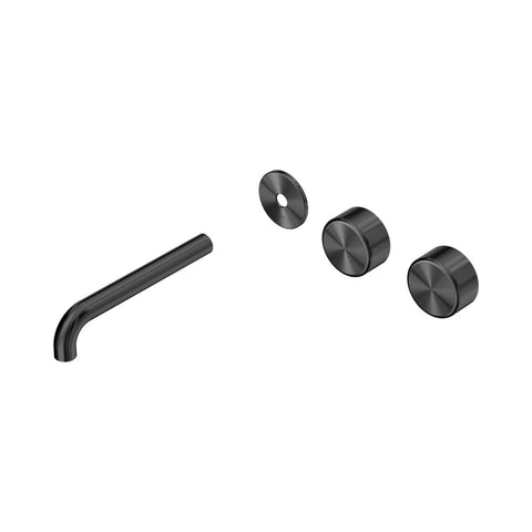 Nero Serenity Wall Basin Set 185mm Offset Spout Trim Kit Only Metal Handle Gunmetal 24D103GM