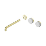 Nero Serenity Wall Basin Set 185mm Offset Spout Trim Kit Only Carrara Handle Brushed Bronze 24D098BZ
