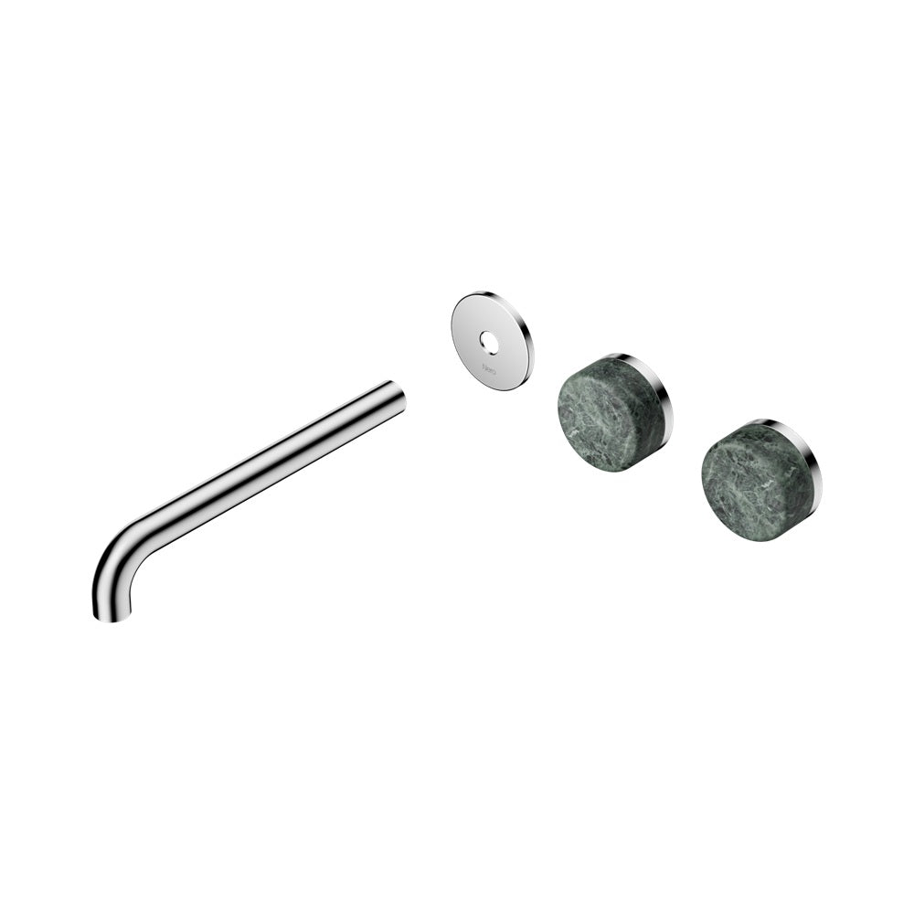 Nero Serenity Wall Basin Set 220mm Offset Spout Trim Kit Only Verde Alpi Handle Chrome 24D105CH