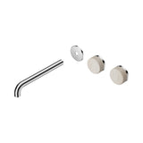Nero Serenity Wall Basin Set 220mm Offset Spout Trim Kit Only Rome Travertine Handle Chrome 24D106CH