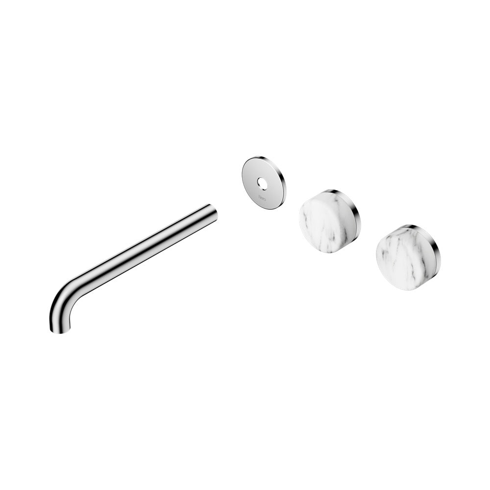 Nero Serenity Wall Basin Set 220mm Offset Spout Trim Kit Only Arabescato Corchia Handle Chrome 24D107CH