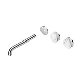 Nero Serenity Wall Basin Set 220mm Offset Spout Trim Kit Only Arabescato Corchia Handle Chrome 24D107CH