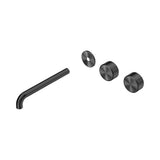 Nero Serenity Wall Basin Set 220mm Offset Spout Trim Kit Only Metal Handle Gunmetal 24D109GM