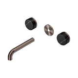 Nero Serenity Wall Basin Set 160mm Spout Trim Kit Only Marquina Black Handle Brushed Bronze 24D110BZ