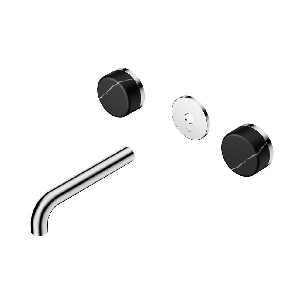 Nero Serenity Wall Basin Set 160mm Spout Trim Kit Only Marquina Black Handle Chrome 24D110CH