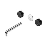 Nero Serenity Wall Basin Set 185mm Spout Trim Kit Only Marquina Black Handle Chrome 24D111CH