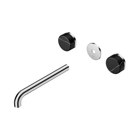 Nero Serenity Wall Basin Set 220mm Spout Trim Kit Only Marquina Black Handle Chrome 24D112CH
