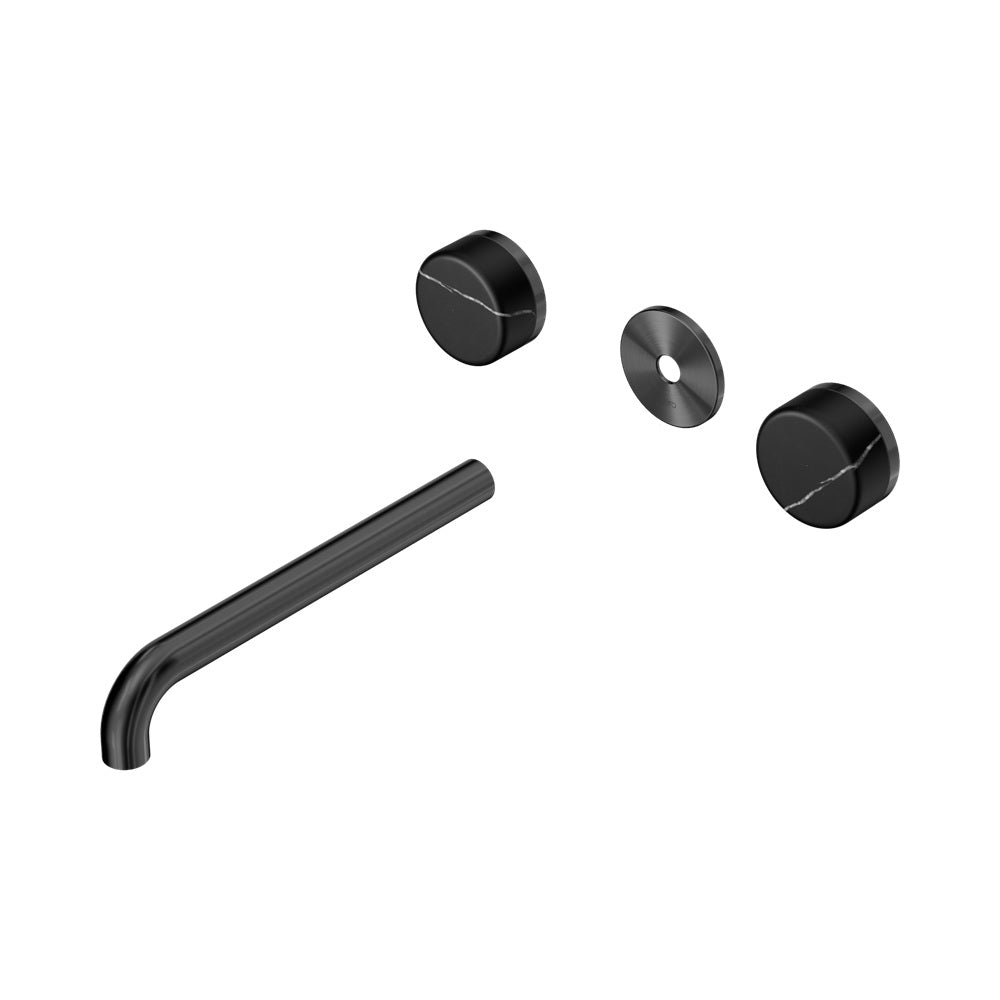 Nero Serenity Wall Basin Set 220mm Spout Trim Kit Only Marquina Black Handle Gunmetal 24D112GM