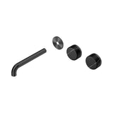 Nero Serenity Wall Basin Set 185mm Offset Spout Trim Kit Only Marquina Black Handle Gunmetal 24D114GM