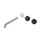 Nero Serenity Wall Basin Set 220mm Offset Spout Trim Kit Only Marquina Black Handle Chrome 24D115CH