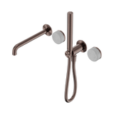 Nero Serenity Progressive Shower System 220mm Spout Slim Shower Trim Kit Only Carrara Handle Brushed Bronze 24E079BZ