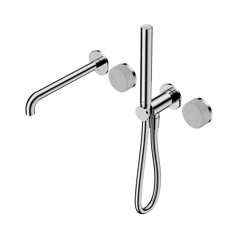 Nero Serenity Progressive Shower System 220mm Spout Slim Shower Trim Kit Only Carrara Handle Chrome 24E079CH