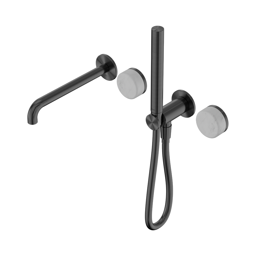 Nero Serenity Progressive Shower System 220mm Spout Slim Shower Trim Kit Only Carrara Handle Gunmetal 24E079GM