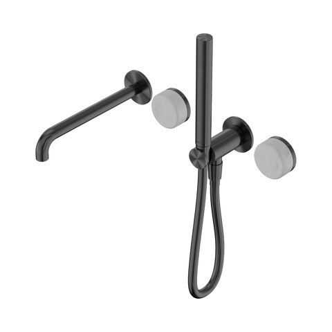 Nero Serenity Progressive Shower System 220mm Spout Slim Shower Trim Kit Only Carrara Handle Gunmetal 24E079GM