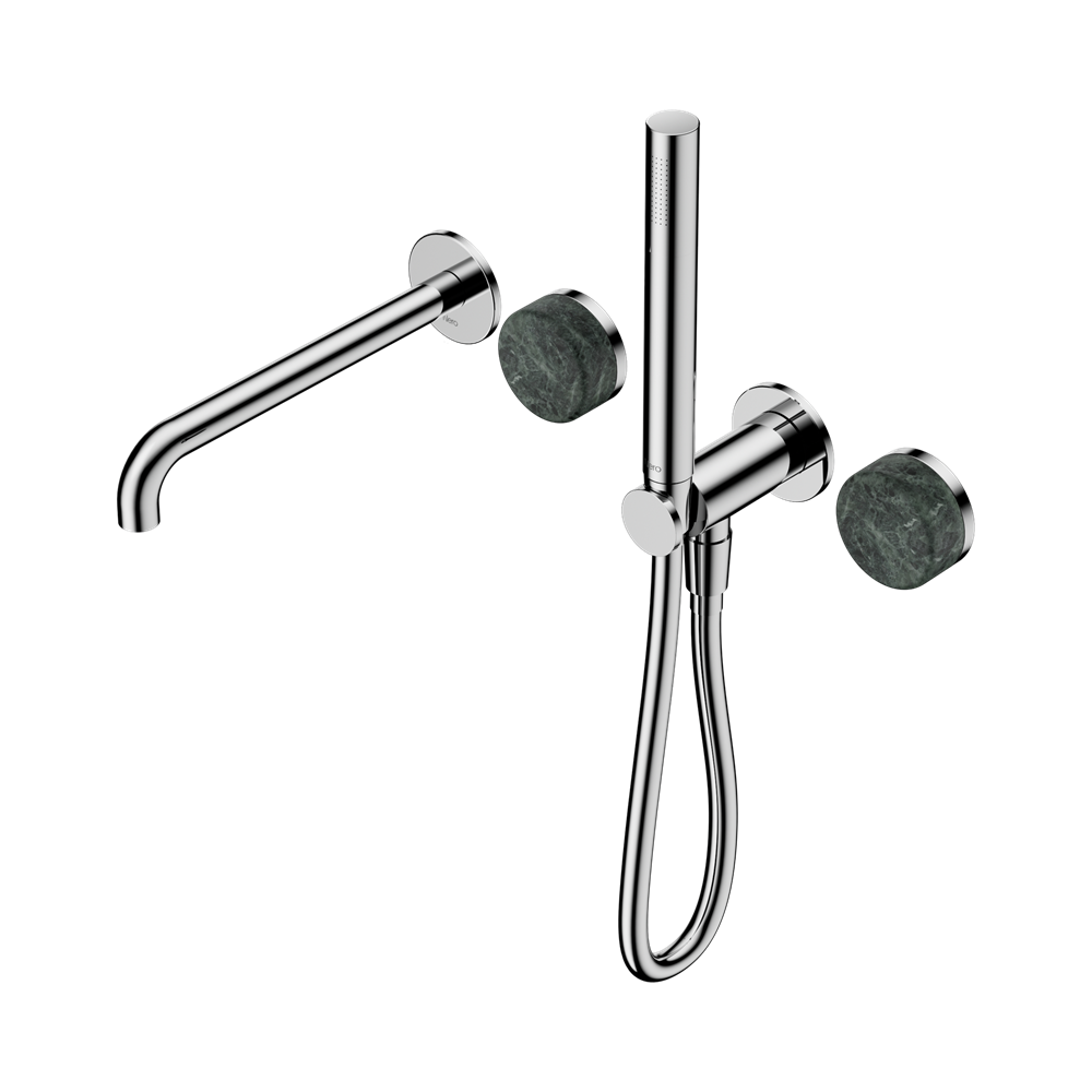 Nero Serenity Progressive Shower System 220mm Spout Slim Shower Trim Kit Only Verde Alpi Handle Chrome 24E080CH