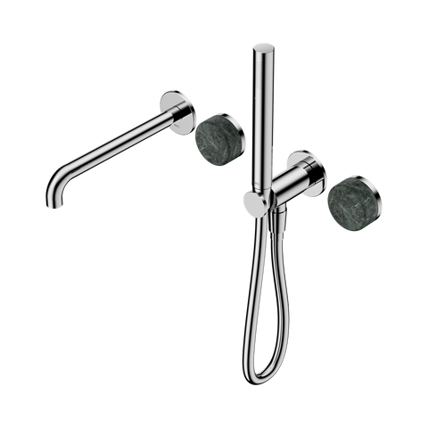 Nero Serenity Progressive Shower System 220mm Spout Slim Shower Trim Kit Only Verde Alpi Handle Chrome 24E080CH