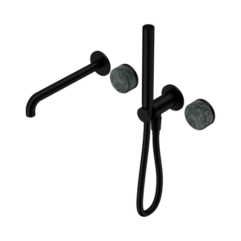 Nero Serenity Progressive Shower System 220mm Spout Slim Shower Trim Kit Only Verde Alpi Handle Matte Black 24E080MB