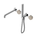 Nero Serenity Progressive Shower System 220mm Spout Slim Shower Trim Kit Only Rome Travertine Handle Chrome 24E081CH