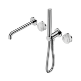 Nero Serenity Progressive Shower System 220mm Spout Slim Shower Trim Kit Only Arabescato Corchia Handle Chrome 24E082CH