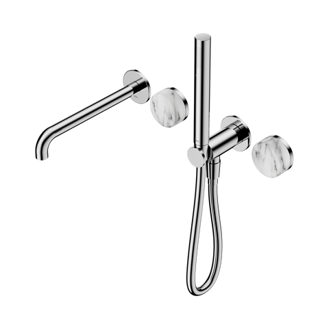 Nero Serenity Progressive Shower System 220mm Spout Slim Shower Trim Kit Only Arabescato Corchia Handle Chrome 24E082CH