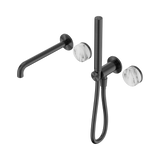 Nero Serenity Progressive Shower System 220mm Spout Slim Shower Trim Kit Only Arabescato Corchia Handle Gunmetal 24E082GM
