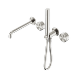 Nero Serenity Progressive Shower System 220mm Spout Slim Shower Trim Kit Only Metal Handle Brushed Nickel 24E084BN